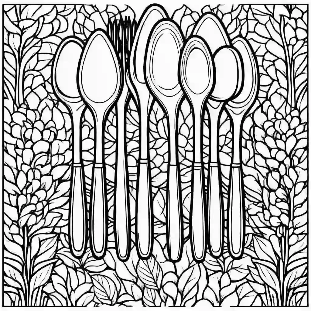 Wooden spoons coloring pages